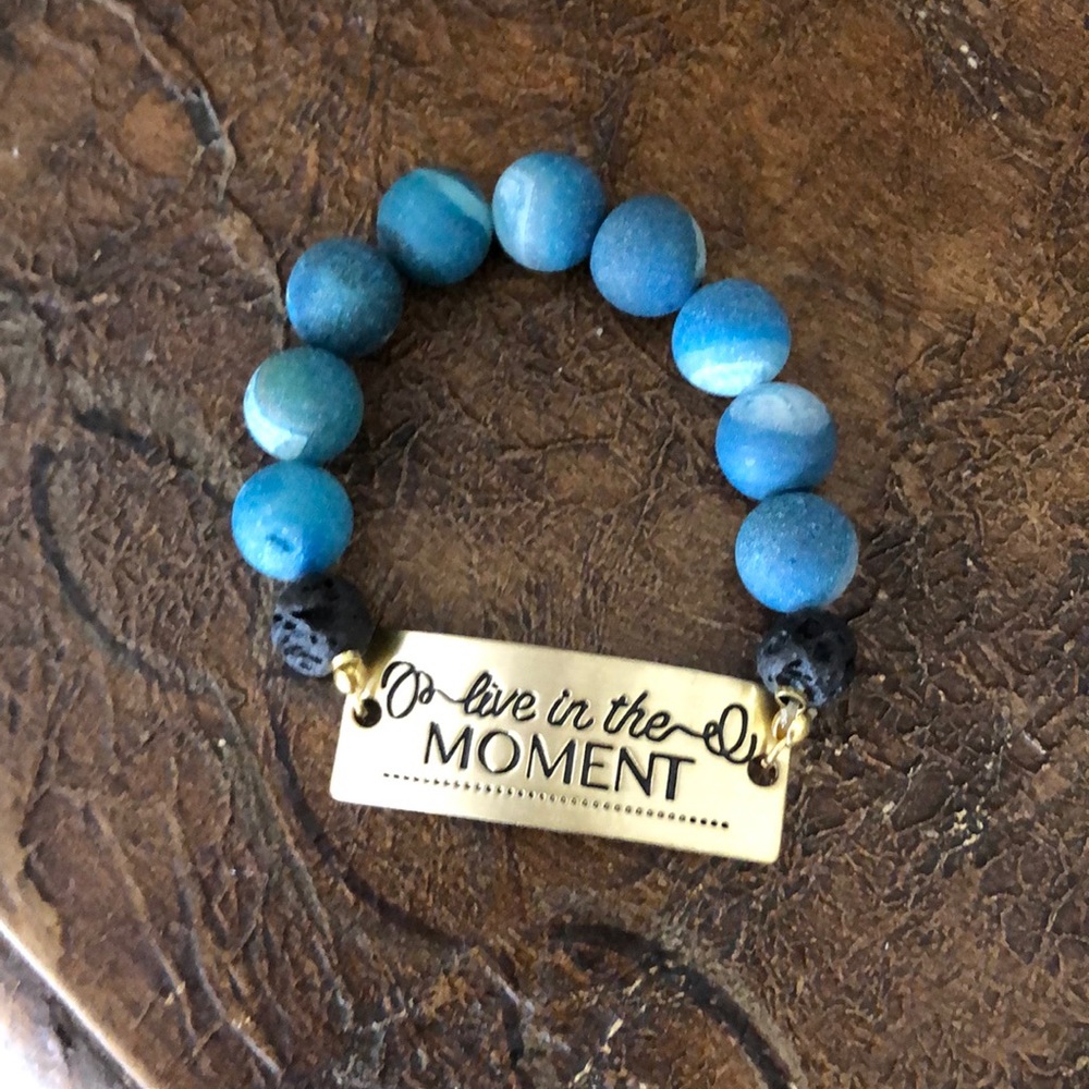 Handmade bracelet with lava rocks for oils